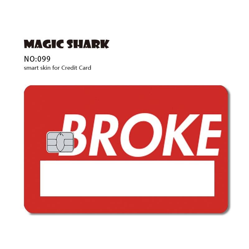 Magic Shark Poker Hunter Dog Out of Stock Car Snake Broke Black Card Window Sticker Film SKin Cover for Debit Credit Card