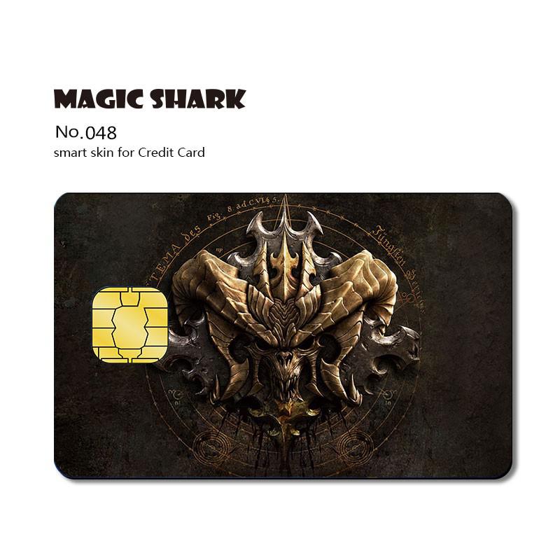 Magic Shark Matte 3M PVC Animie Skull Sticker Case Cover Skin Film for Credit Card Debt Card Small Big Chip