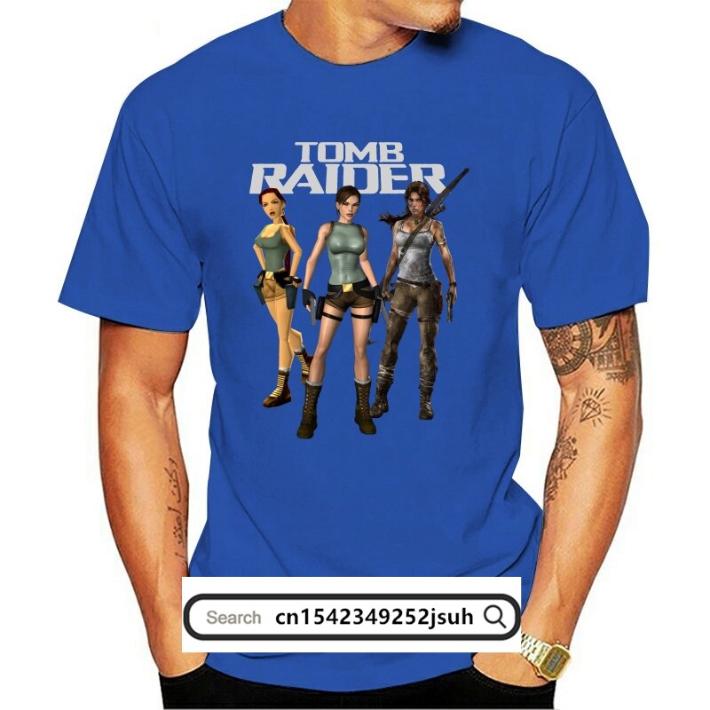 Camiseta masculina de manga curta tshirt lara croft tomb raider t
