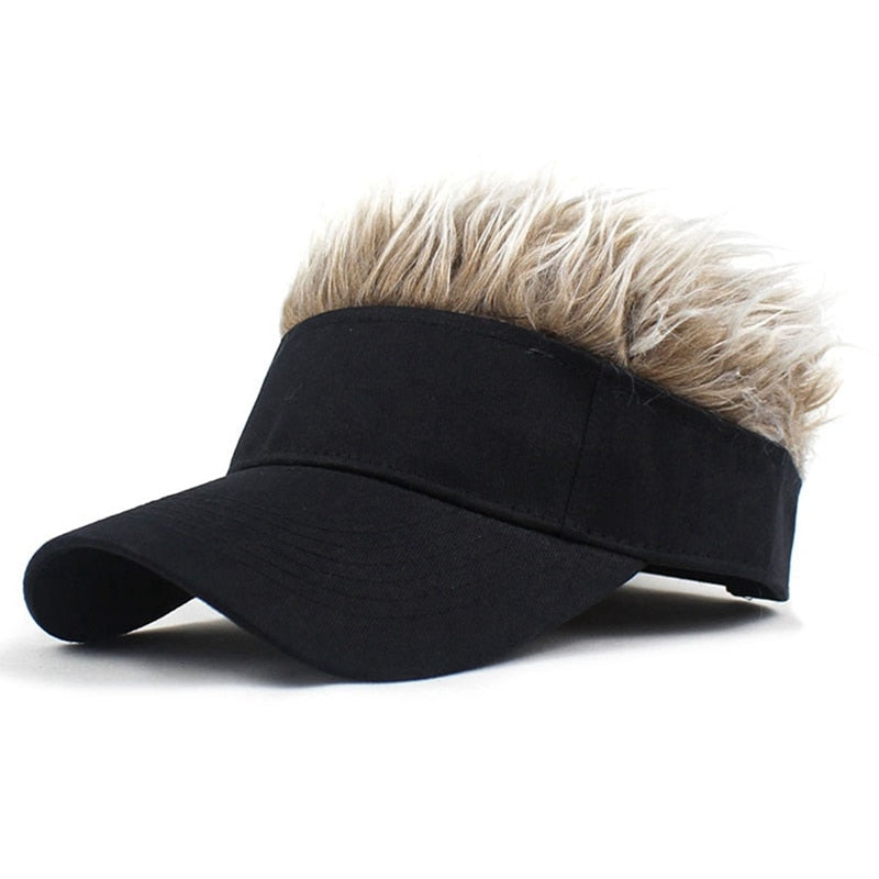 Novelty Baseball Cap Fake Hair Visor Sun Hat Men Women Hip Hop Caps With Spiked