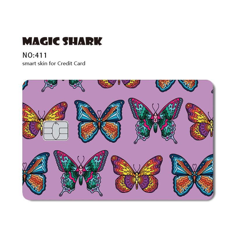 Magic Shark Anime Tape Cartoon Cute Cat Game Funny Chocolate Matte PVC Sticker Film Skin Case for Small Large Chip Credit Card