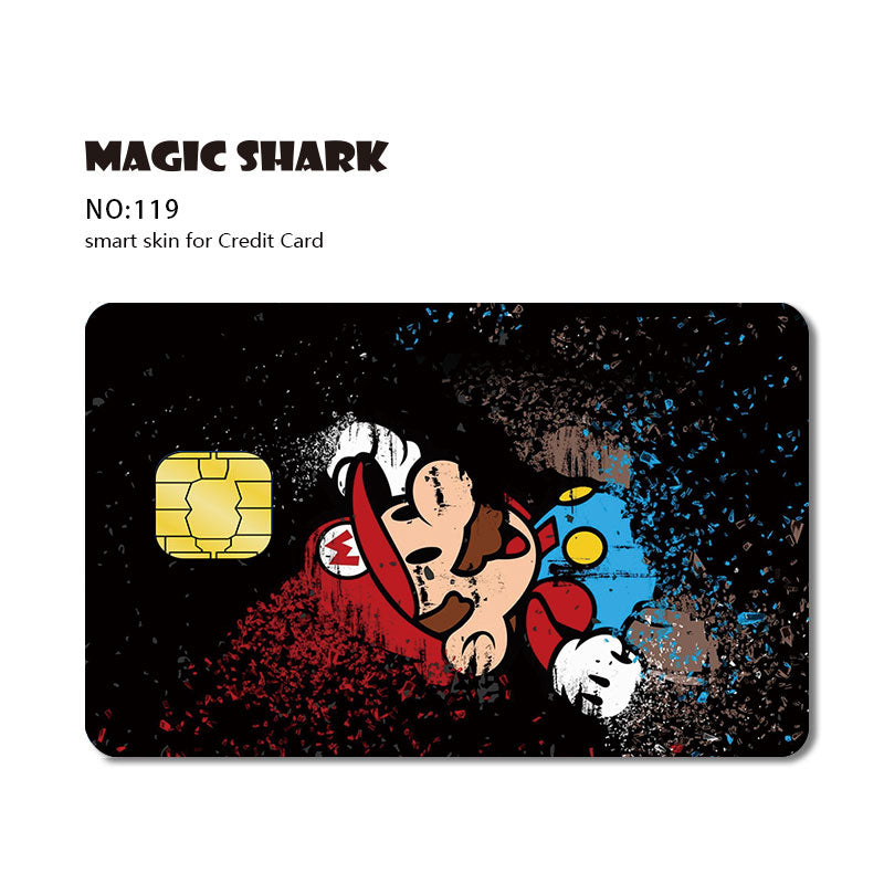 Magic Shark Matte Cartoon Cute Sticker Film Tape for Credit Card Debit Card Small Large Chip