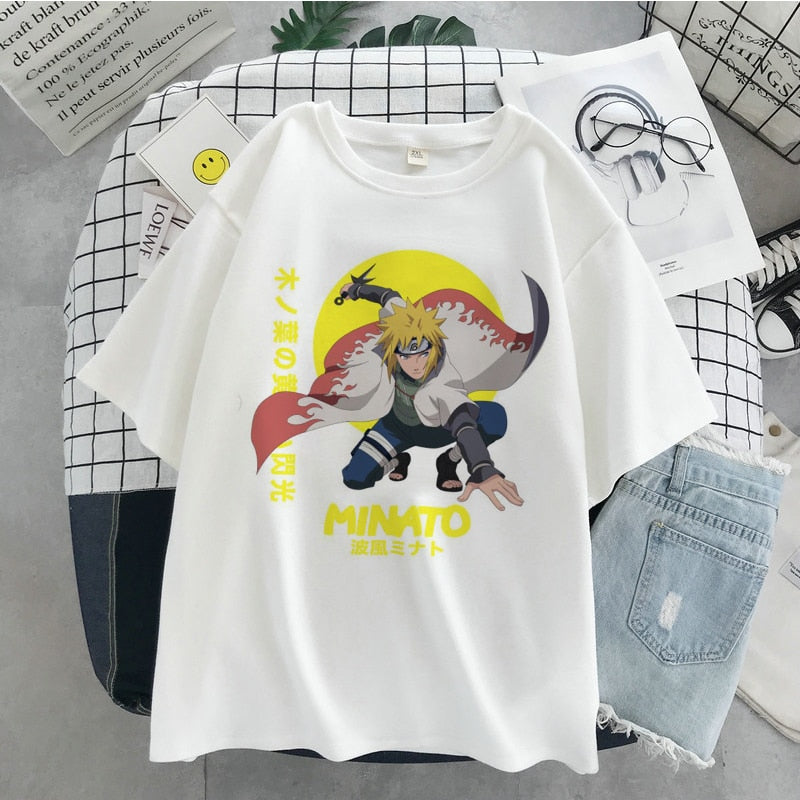 Naruto Hatake Kakashi Graphic Print T-shirt Women Harajuku Aesthetic White Top Plus Size Tshirt Anime Japan Style Female T Shirt