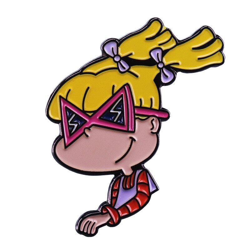 Naughty soldier cute cartoon character brooch lightning glasses badge