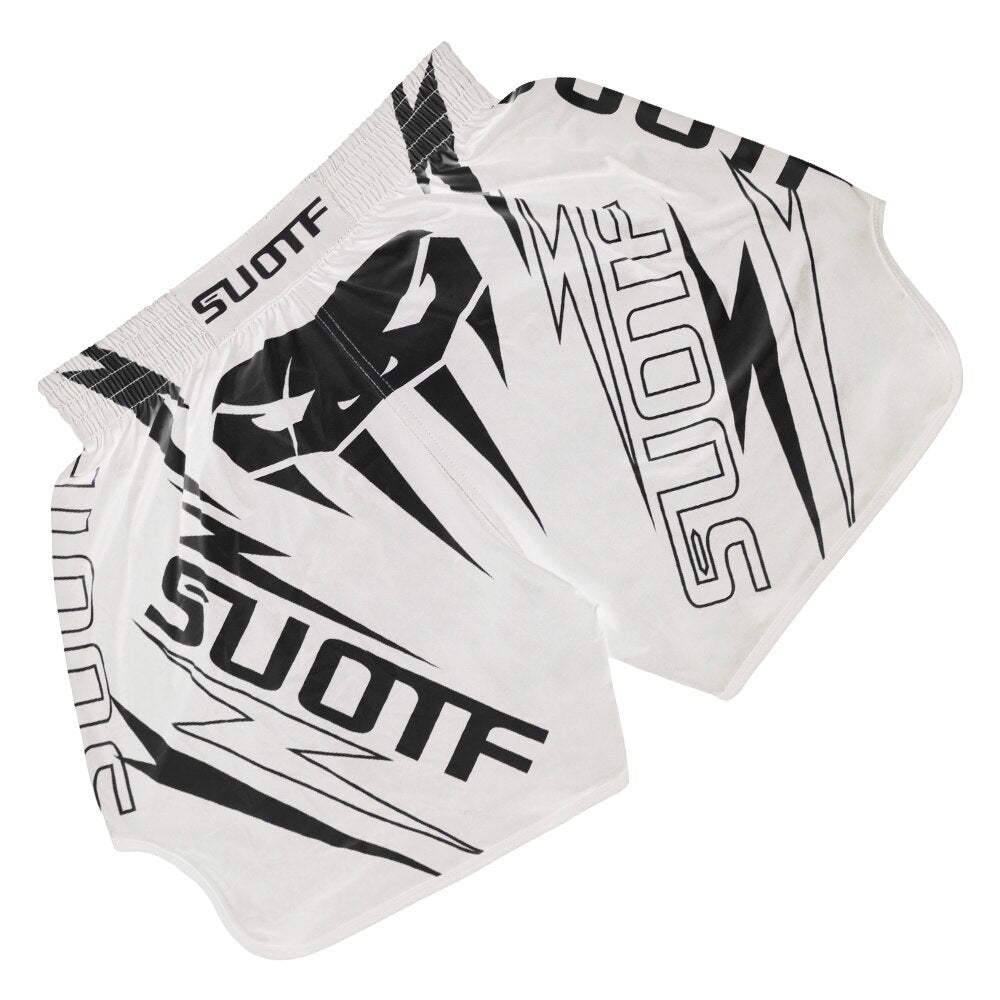 Men's Boxing Shorts MMA Printed Shorts Taekwondo Fighting Fitness Training Muay Thai Suit Children Sanda Kick Training Suit