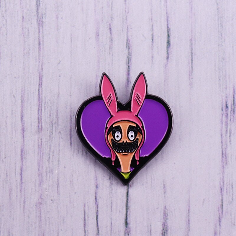 Louise Belcher Funny Brooch Happy Burger Shop Fun Cartoon Badge