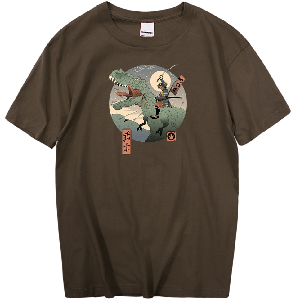 Dinosaur Personality Printing T Shirt Mens Summer Japanese Anime Man T-Shirt Harajuku Fashion Tops Korean Casual Streetwear