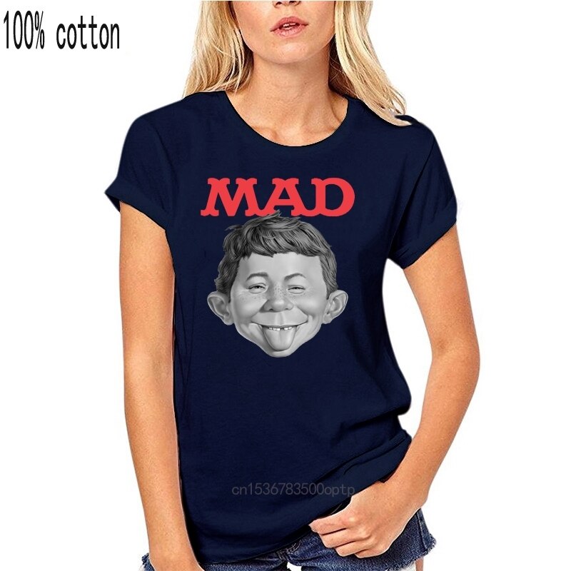 Mad Magazine Alfred E Newman T Shirt Retro 1970'S Funny Graphic Tee Wbt349 Style Loose Anime Tee Shirt 031338