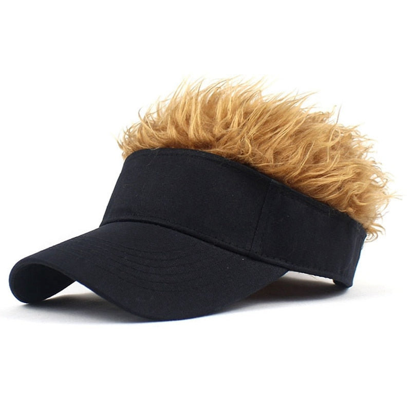 Novelty Baseball Cap Fake Hair Visor Sun Hat Men Women Hip Hop Caps With Spiked