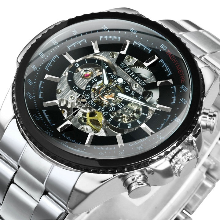 Military Watch For Men Skeleton Automatic Mechanical Wrist Watches Top Brand Luxury 2021 Silver Gold Big Leather Reloj Hombre