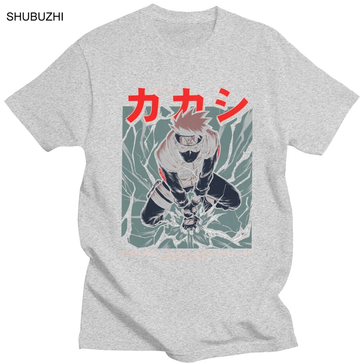 Kakashi Hatake Tshirt Men 100% Cotton Anime Manga Sharingan Tee Shirt Short Sleeve Summer Naruto Ninja T-shirt Clothing Merch