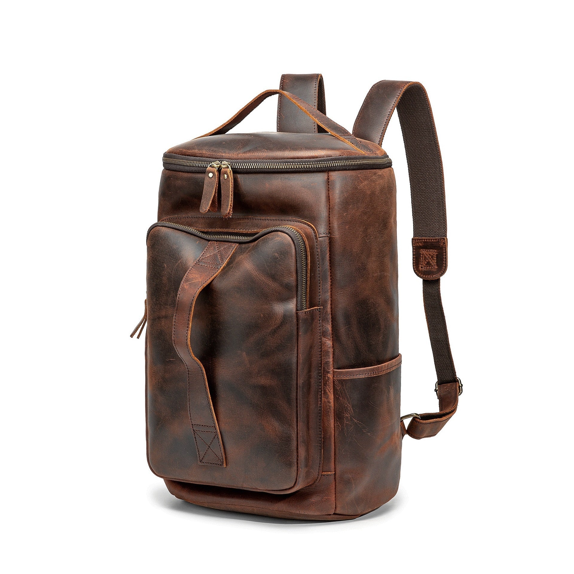 Men Backpack Men Thick Genuine Leather Backpacks Luxury Designer Casual