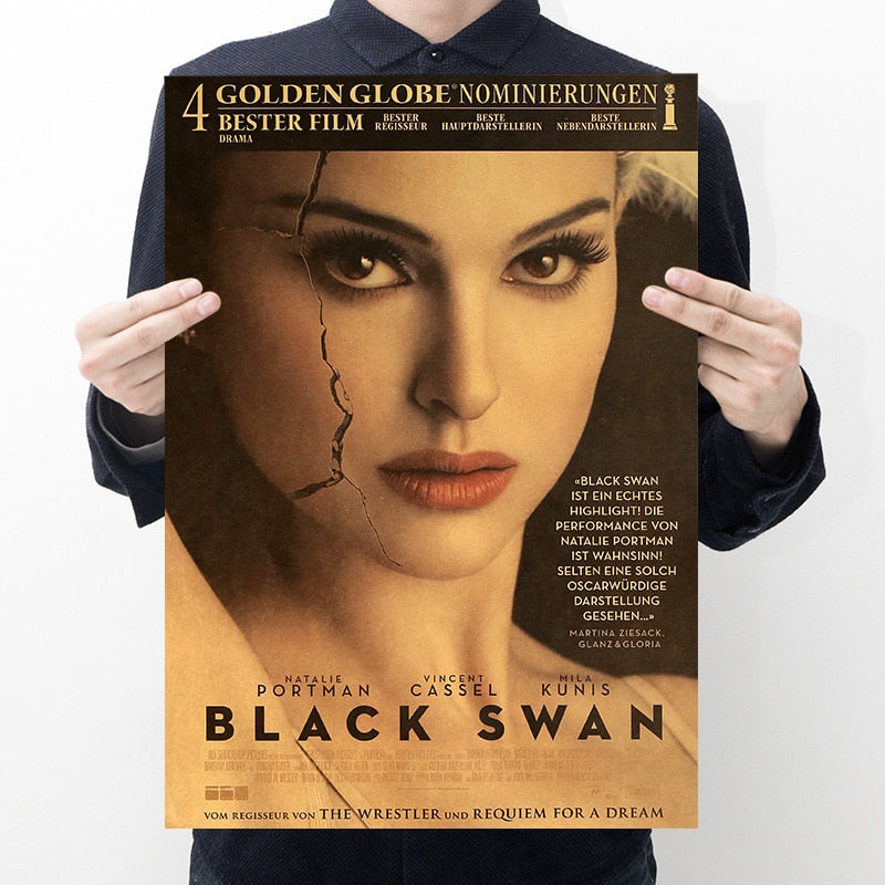 Movie Black Swan Kraft Paper Poster Home Room Wall Decoration Painting 50.5x35cm