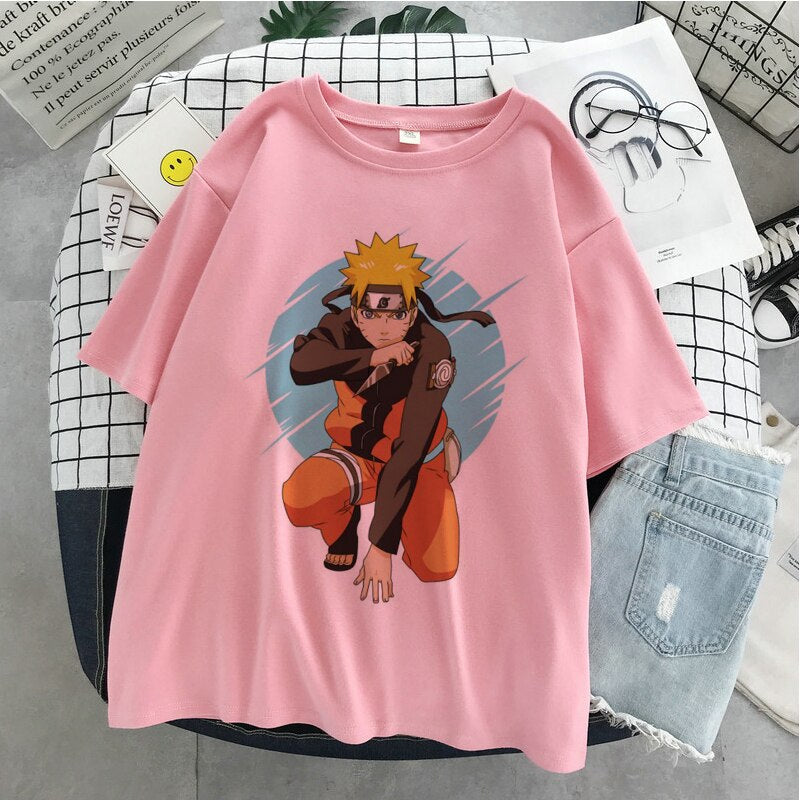 Naruto Hatake Kakashi Graphic Print T-shirt Women Harajuku Aesthetic White Top Plus Size Tshirt Anime Japan Style Female T Shirt