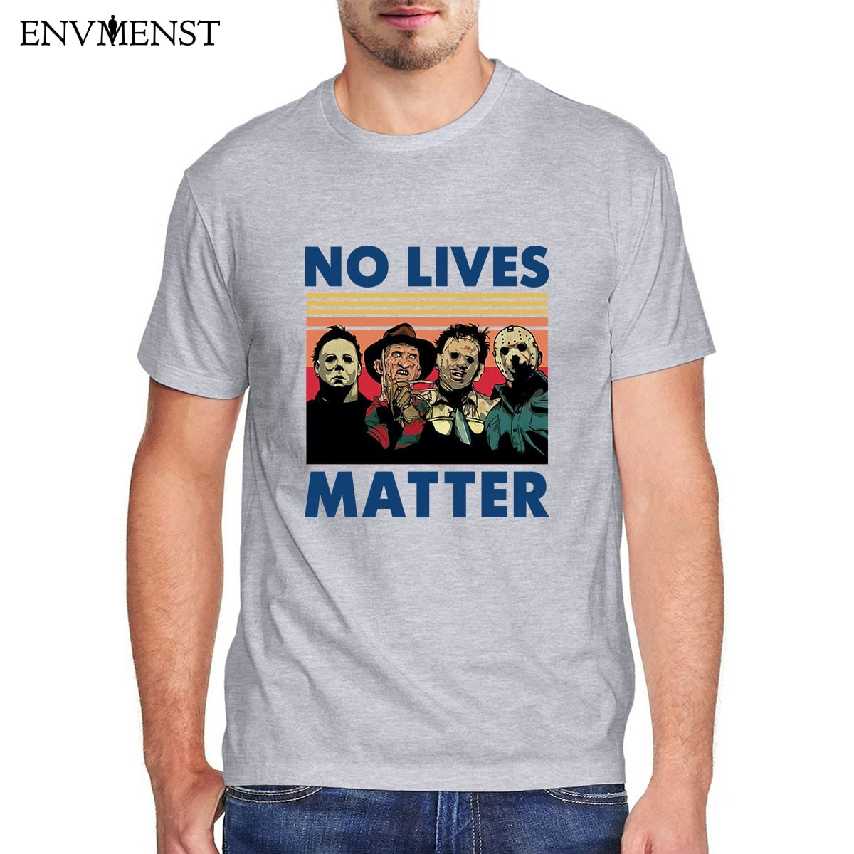 Envmenst t shirt men 100 cotton casual horror no lives matter men clothing oversize sweatshirt tops off White T-shirt XS-3XL