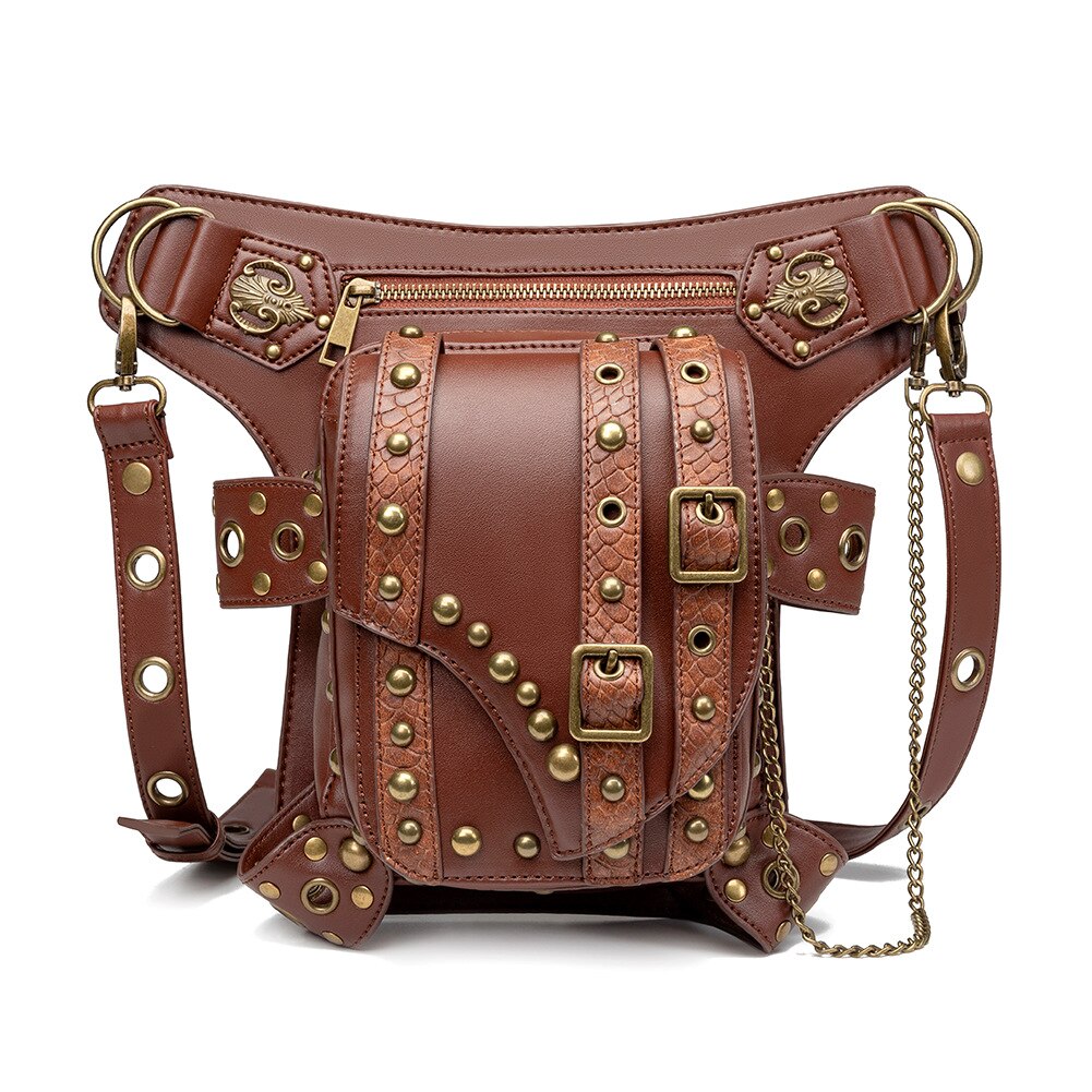 Steampunk Waist Leg Bags Women Men Victorian Style Waistbag Motorcycle Thigh Hip Hop Belt Back Packs Messenger Shoulder Bags