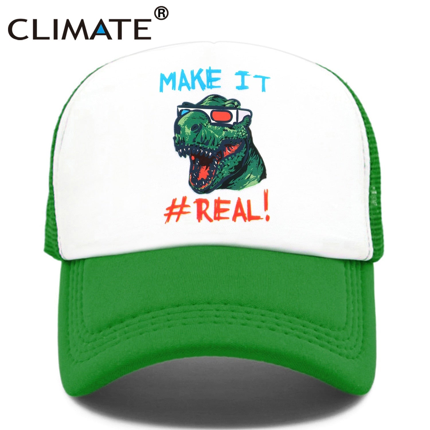 CLIMATE Funny Jurassic Dinosaur Trucker Cap Men Funny Cool Trucker Cap Make it