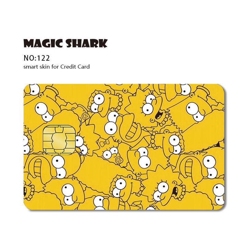 Magic Shark Matte Cartoon Cute Sticker Film Tape for Credit Card Debit Card Small Large Chip