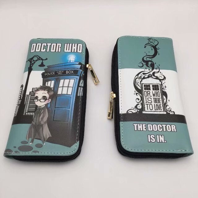 Movie American film Doctor Who PU Long Wallet Leather Zipper Purse Anime Big Capacity Fashion Hand Wallets for Men Women