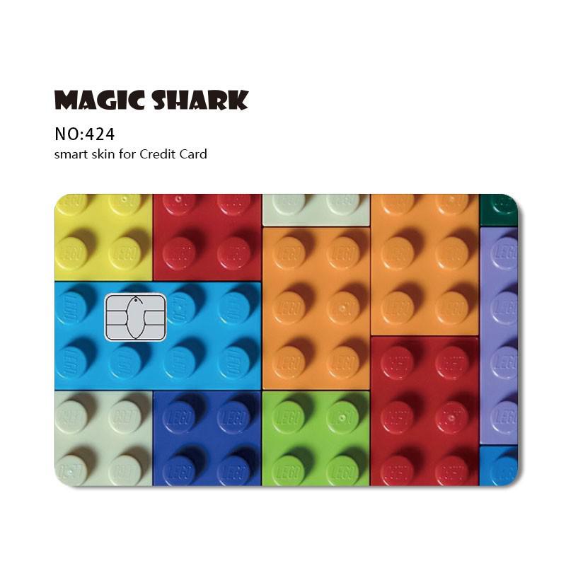 Magic Shark Anime Tape Cartoon Cute Cat Game Funny Chocolate Matte PVC Sticker Film Skin Case for Small Large Chip Credit Card