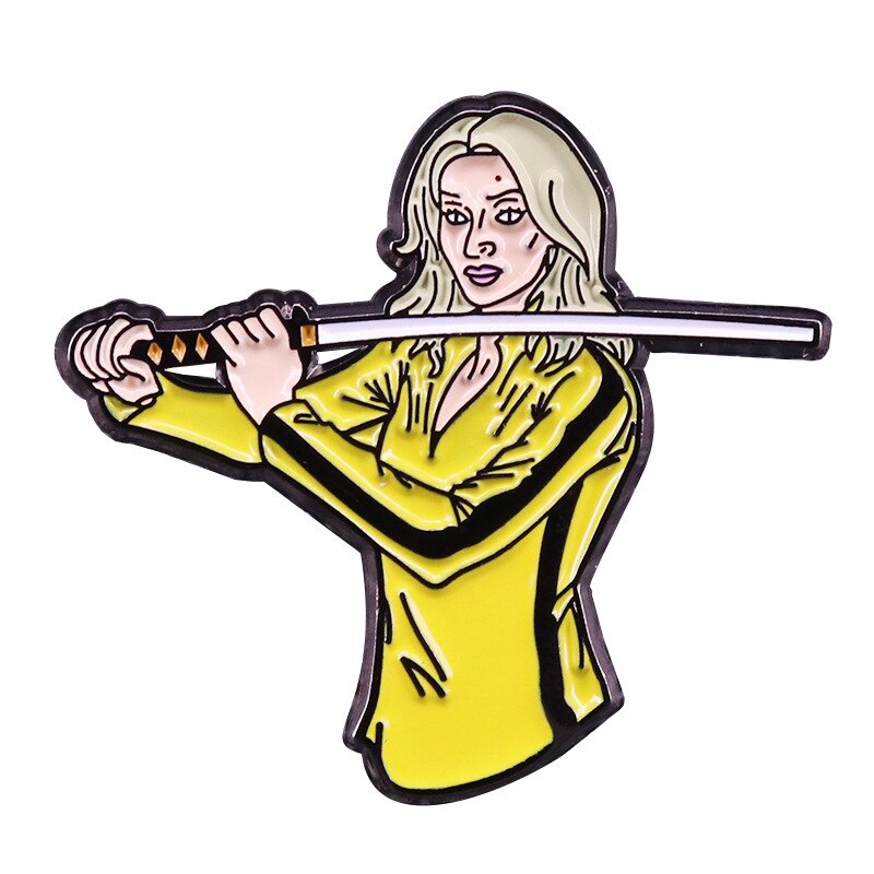 Kill Bill's deadly duel scene inspiration brooch thriller action movie badge