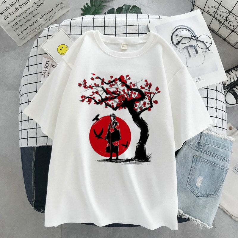 Naruto Hatake Kakashi Graphic Print T-shirt Women Harajuku Aesthetic White Top Plus Size Tshirt Anime Japan Style Female T Shirt