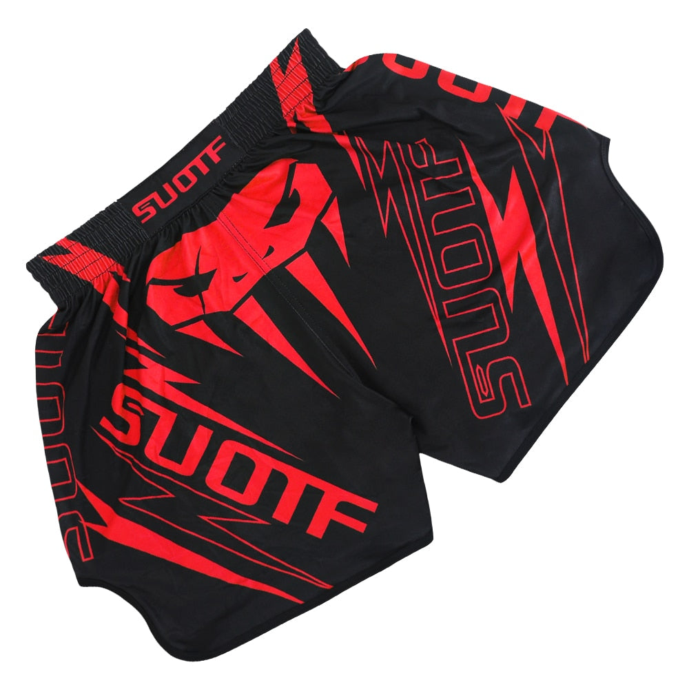 Men's Boxing Shorts MMA Printed Shorts Taekwondo Fighting Fitness Training Muay Thai Suit Children Sanda Kick Training Suit