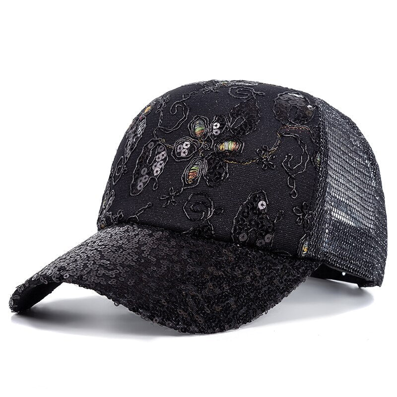 New Fashion Women's Cap Butterfly Flower Pendant Baseball Cap Female Outdoor Adjustable Streetwear Summer Trucker Hat