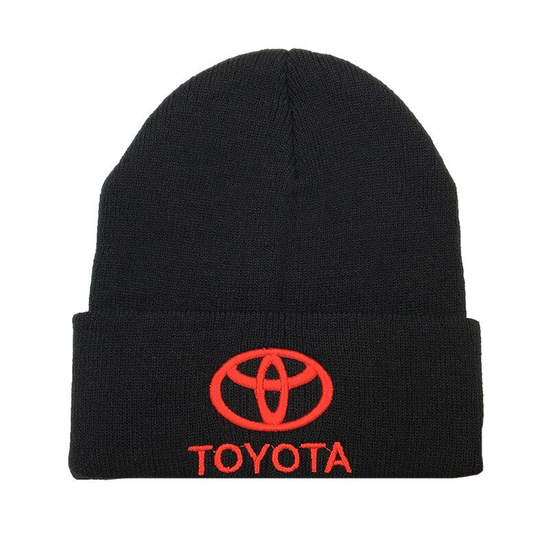 New Racing Cap Logo Motorcycle Sports Cap Beanies  Men Women Keep Warm Knitted Winter Hat Hip-hop Skullies Cold Hat For Toyota