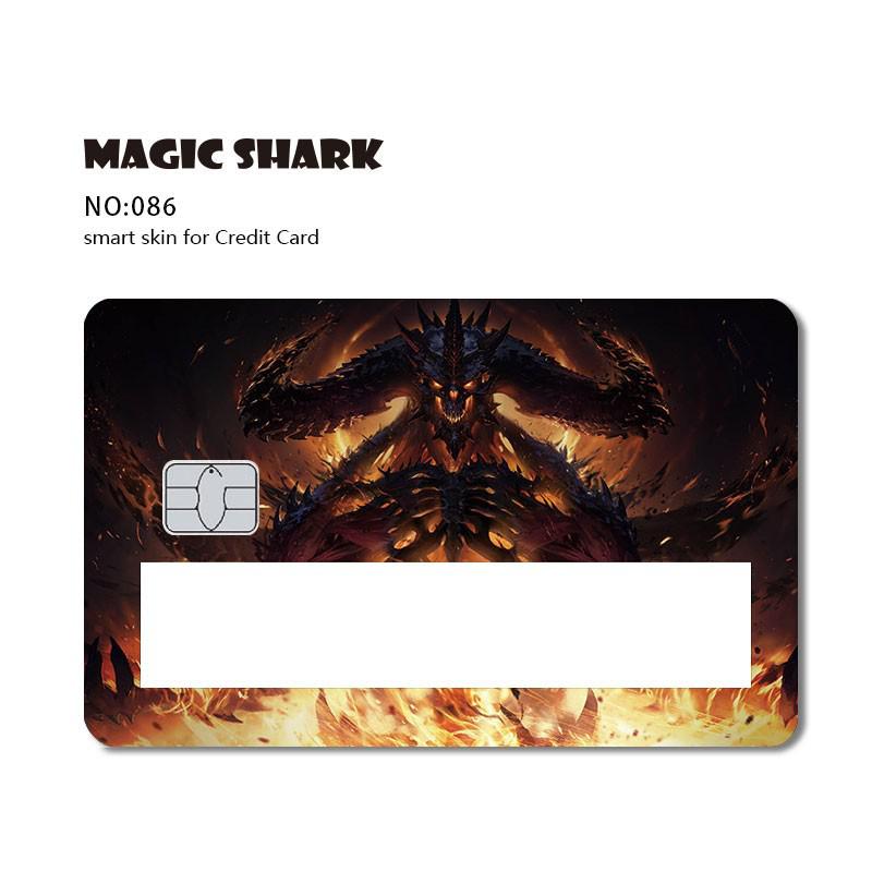 Magic Shark Poker Hunter Dog Out of Stock Car Snake Broke Black Card Window Sticker Film SKin Cover for Debit Credit Card