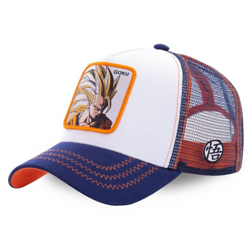 Newest Dragon Ball & Naruto Anime Mesh Cap Hot Style Patch Trucker Hat Curved Brim Baseball Cap Gorras Casquette