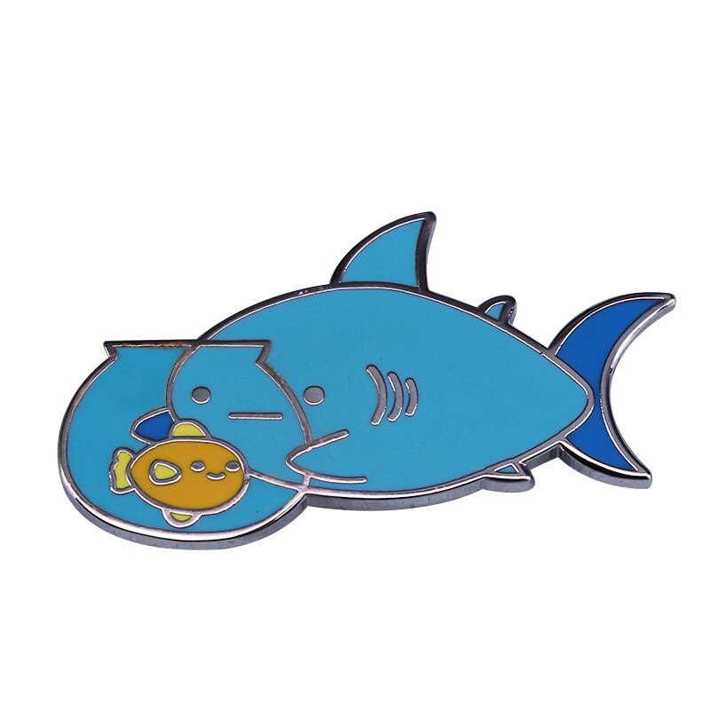 Cute fish tank brooch funny sea animal badge creative Christmas accessory decoration