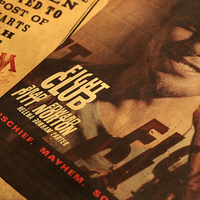 Movie Fight Club Kraft Paper Poster Home Room Wall Decoration Painting Print