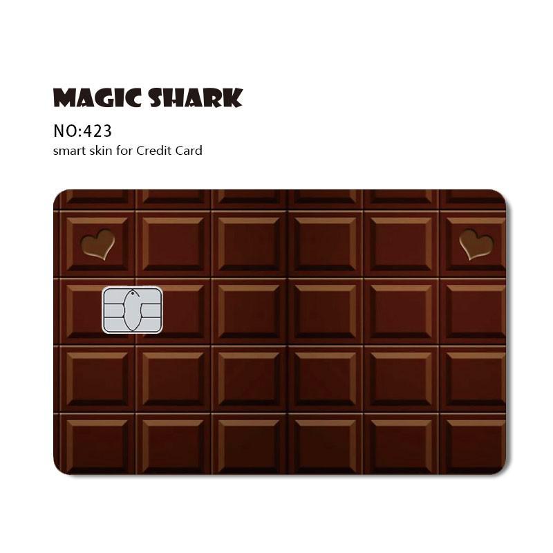 Magic Shark Anime Tape Cartoon Cute Cat Game Funny Chocolate Matte PVC Sticker Film Skin Case for Small Large Chip Credit Card