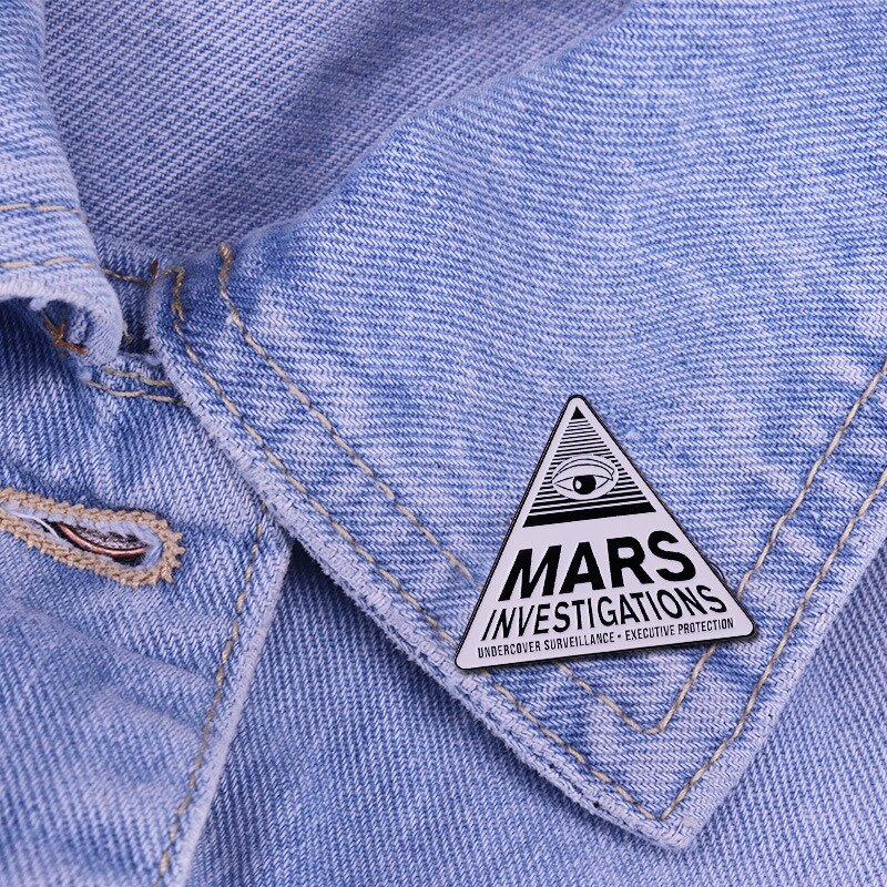 Mars survey logo brooch American TV series girl school detective inspiration badge