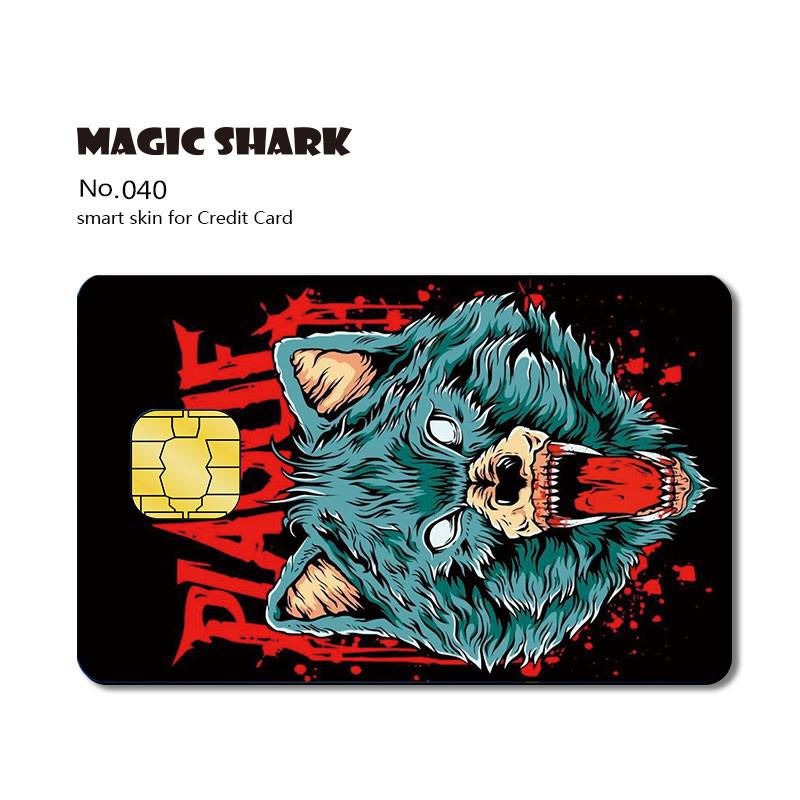 Magic Shark Matte 3M PVC Animie Skull Sticker Case Cover Skin Film for Credit Card Debt Card Small Big Chip
