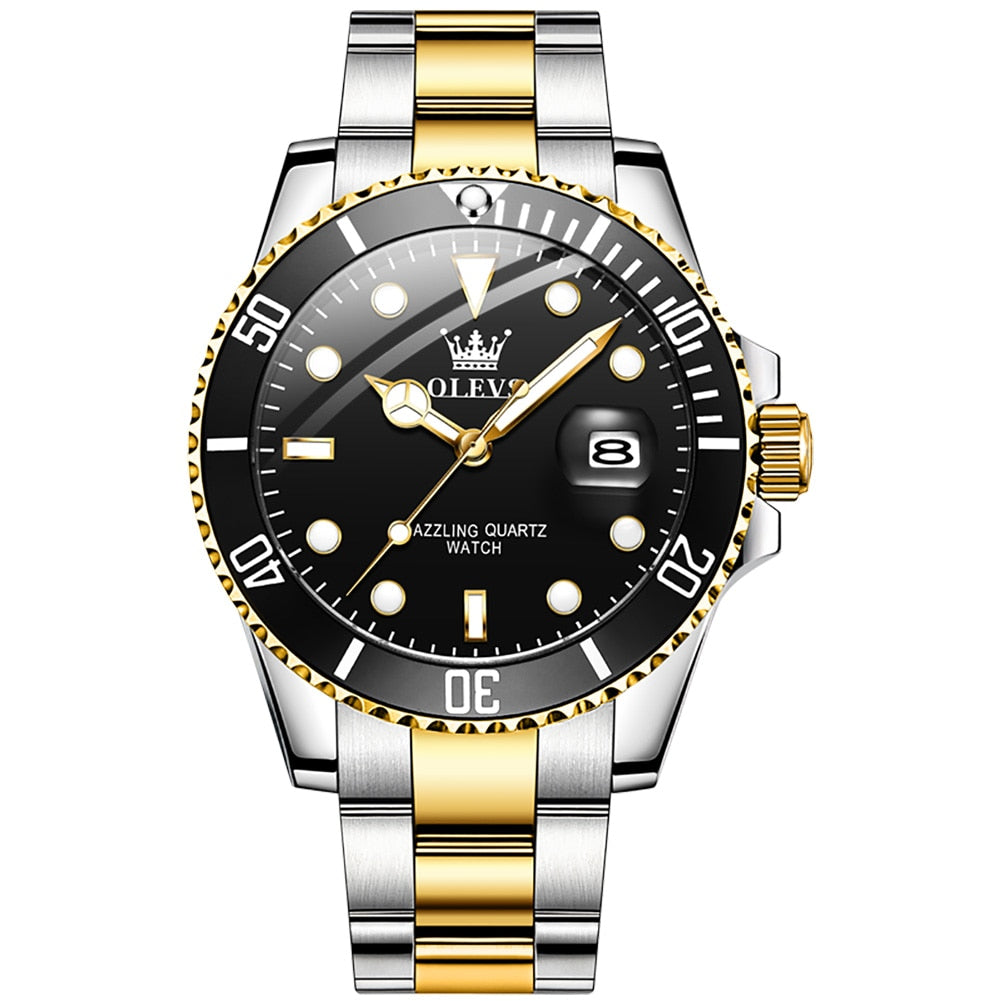 OLEVS Mens Wrist Watch Night Light Dial and Needle Sapphire Glass