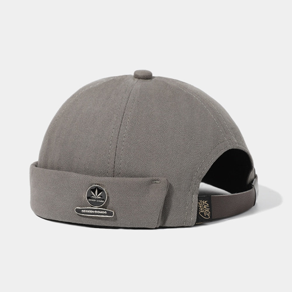 Men Women Retro Dome Melon Brimless Beanie Cap Unisex Skullcap Sailor Cotton Mechanic Trendy Color Elastic Panels Docker Hat