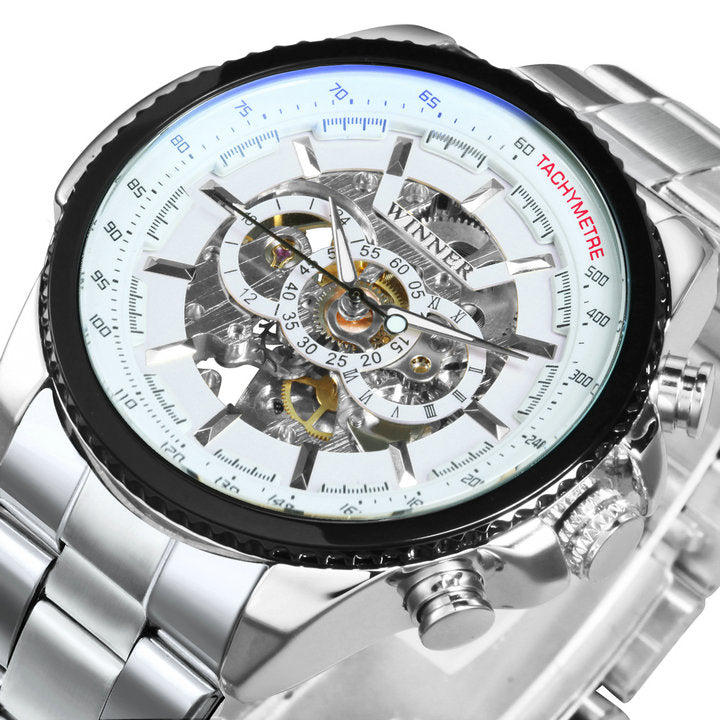 Military Watch For Men Skeleton Automatic Mechanical Wrist Watches Top Brand Luxury 2021 Silver Gold Big Leather Reloj Hombre