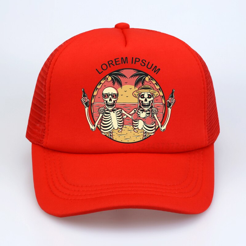 Lorem Ipsum Baseball cap punk skull Couples beach sunhat  Fashion Summer Vacation Beach sunhat men mesh Breathable snapback hat