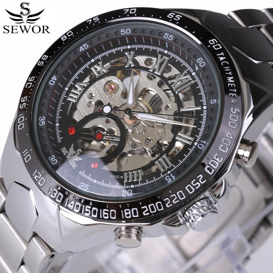 Luxury Brand sports Business Men Wrist Watches Automatic Mechanical Gold Watch Military stainless steel Skeleton Watches reloj