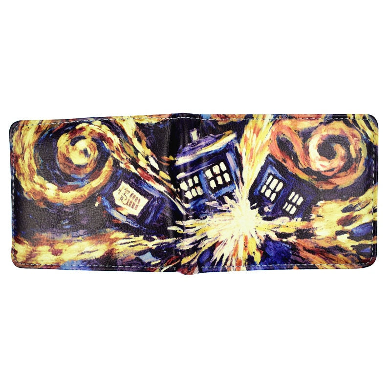 New Arrival Doctor Who Wallet  Blue Police Box PU Leather Bi-Fold Wallet With Coin Pocket