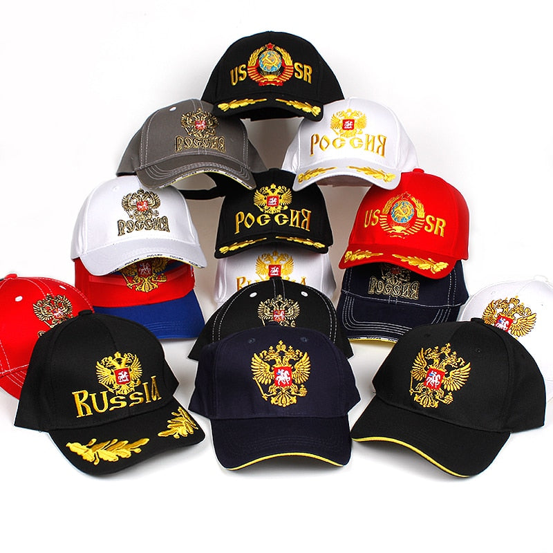 New Unisex Cotton Outdoor Baseball Cap Russian Emblem Embroidery Snapback Fashion Sports Hats For Men & Women Patriot golf Caps