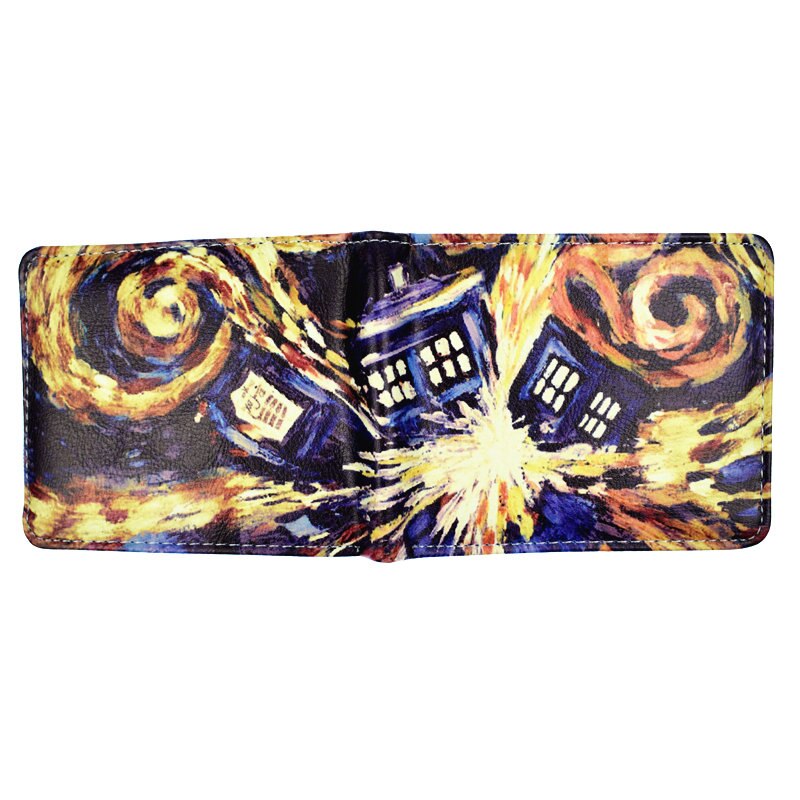 New Arrival Doctor Who Wallet  Blue Police Box PU Leather Bi-Fold Wallet With Coin Pocket