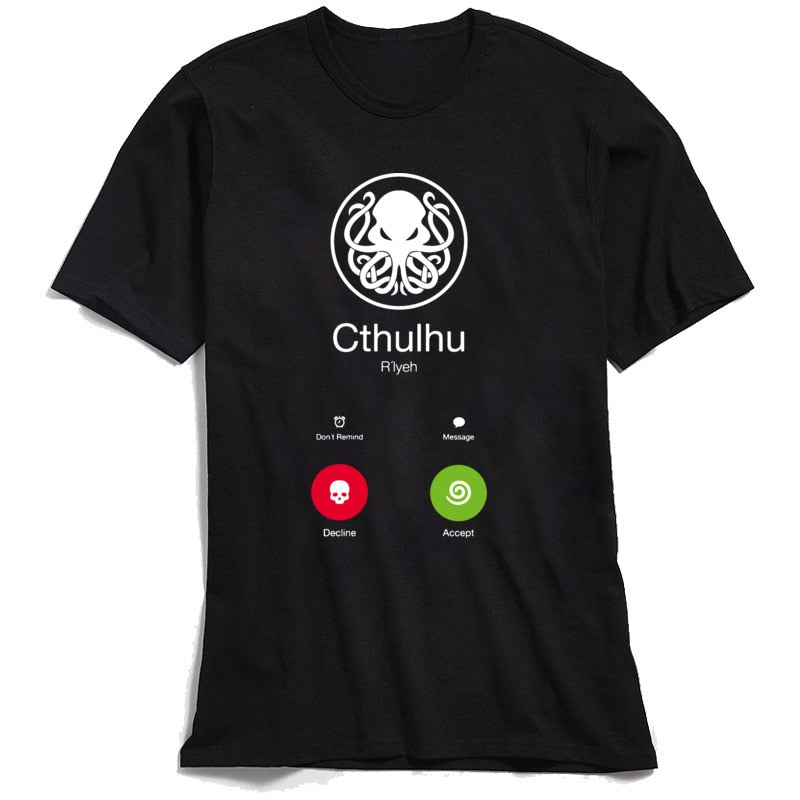 CALL OF CTHULHU T-shirt Novelty Designer T Shirt For Men 100% Cotton Tshirt Funny Summer Geek Tops Swag Steampunk Octopus Tees
