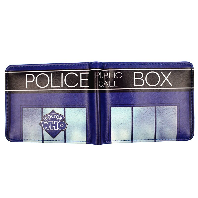 New Arrival Doctor Who Wallet  Blue Police Box PU Leather Bi-Fold Wallet With Coin Pocket