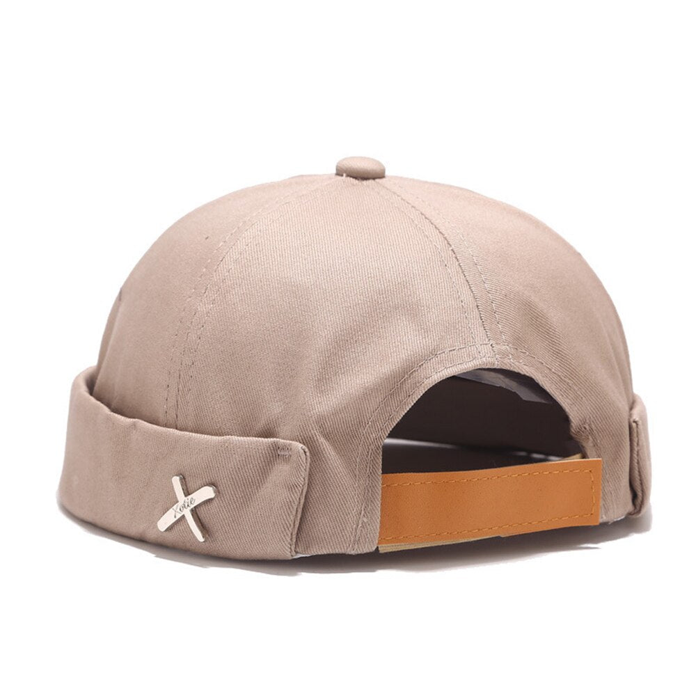 Men Women Retro Dome Melon Brimless Beanie Cap Unisex Skullcap Sailor Cotton Mechanic Trendy Color Elastic Panels Docker Hat