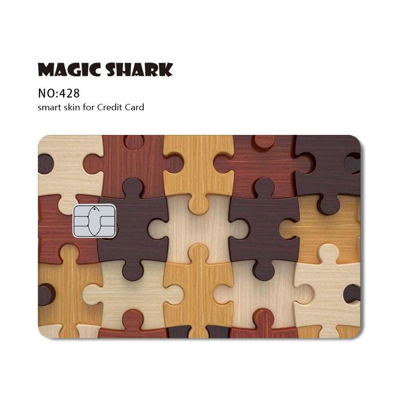 Magic Shark Anime Tape Cartoon Cute Cat Game Funny Chocolate Matte PVC Sticker Film Skin Case for Small Large Chip Credit Card