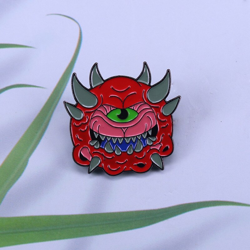 Mobs Giant Brain Demon Brooch Doom: Eternal Shooting Game Inspiration Badge