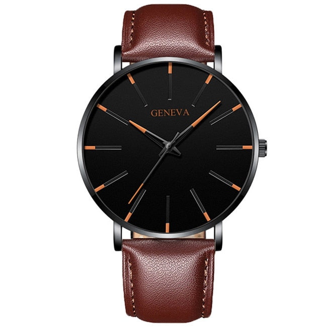 Minimalist Men's Fashion Ultra Thin Watches Simple Men Business Stainless Steel Mesh Belt Quartz Watch relogio masculino